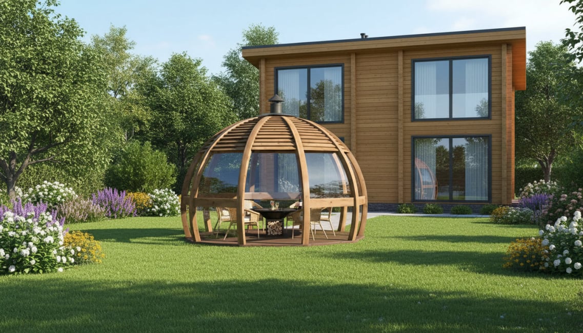 Беседка купольная Астра из дерева Бионика